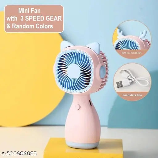 Mini Portable Usb Hand Fan or DC Fan - 3 Speed Modes Handheld Fan for Summer With Rechargable Hand fan| Portable Fan