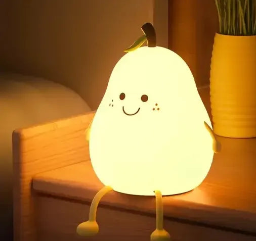 Silicone Pear Cute Led Nightlight Lamp