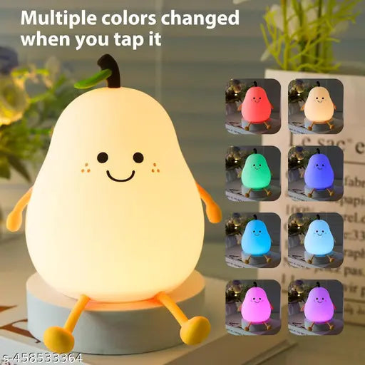 Silicone Pear Cute Led Nightlight Lamp